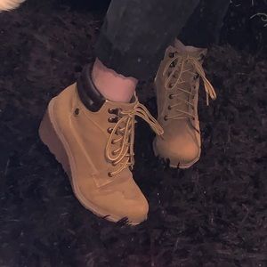 timberland style wedge booties